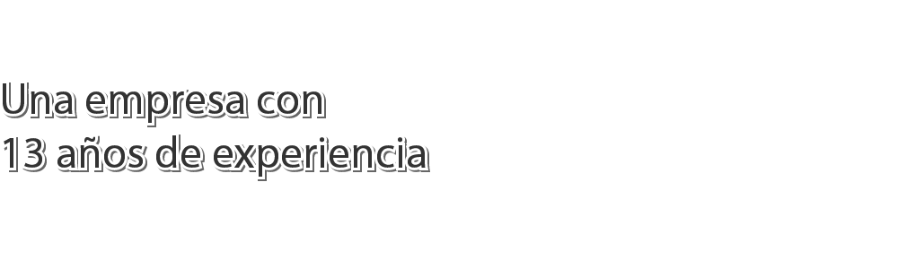Una empresa con 13 aos de experiencia